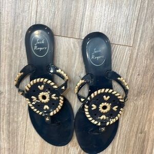 Jack Rogers Georgica  navy jelly Sandals with Elegant Embellishments size 7